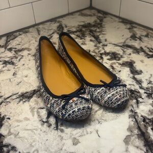 Tweed J.Crew Flats Navy Sz 7
